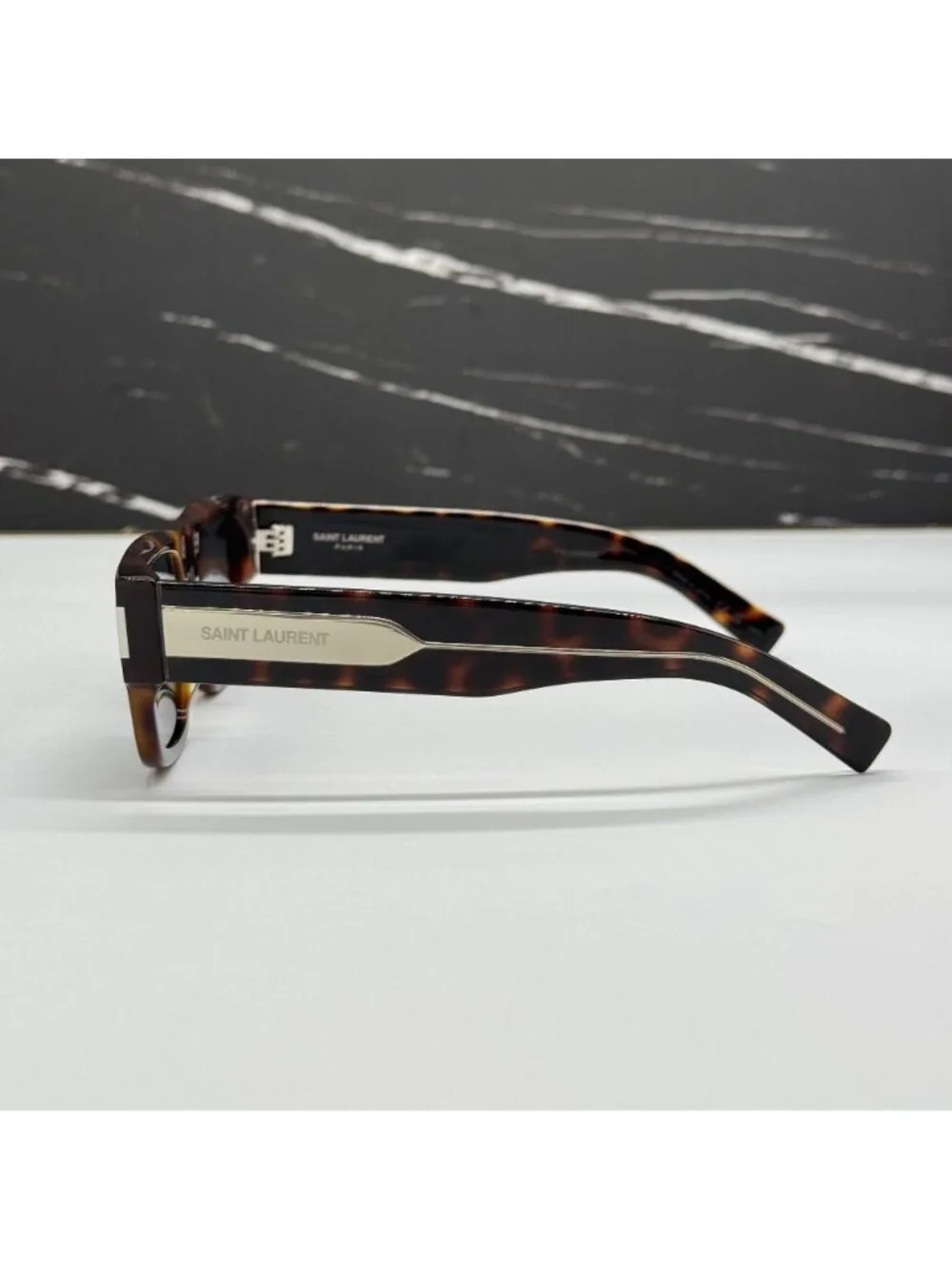 NWT Saint Laurent SL659 002 Havana Gray Square Sunglasses